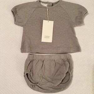 Zara Kids Two-Piece Matching Set in Light Gray